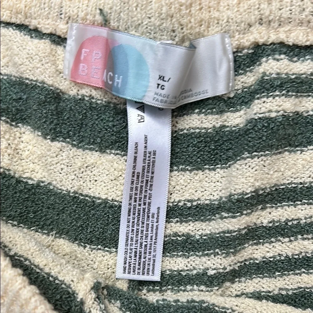 Free People Green and Cream Striped Wide Leg Pants - Picture 7 of 13